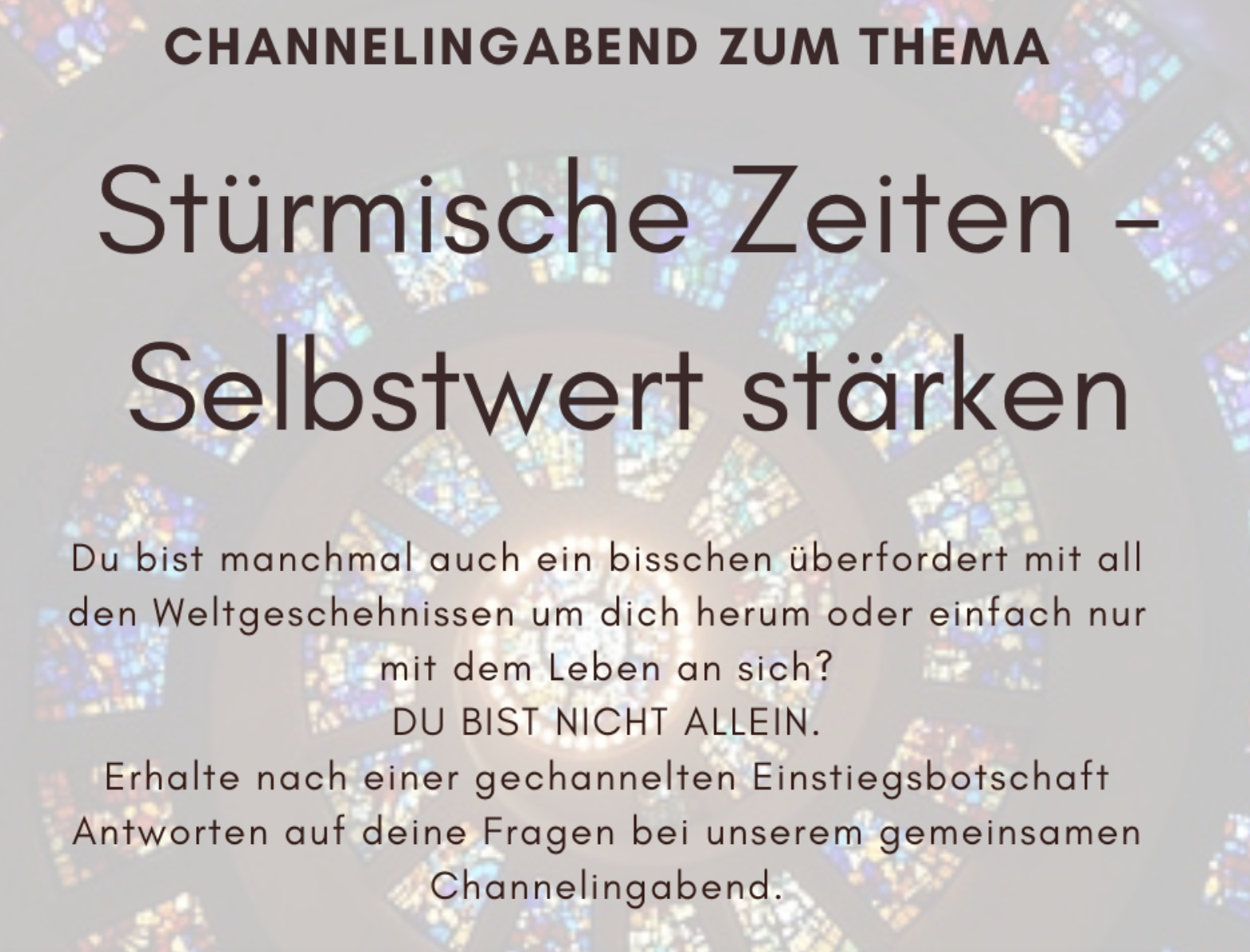 Channelingabend zum Thema Selbstwert